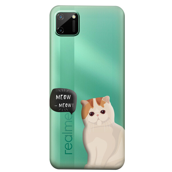 

Прозрачный силиконовый чехол iSwag для Realme C11 с рисунком - Котенок (KS4517)