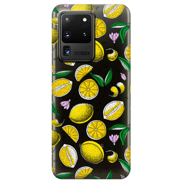 

Прозрачный силиконовый чехол iSwag для Samsung Galaxy S20 Ultra Лимоны (M1155)
