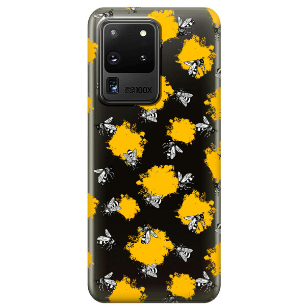 

Прозрачный силиконовый чехол iSwag для Samsung Galaxy S20 Ultra Пчелы (M1158)