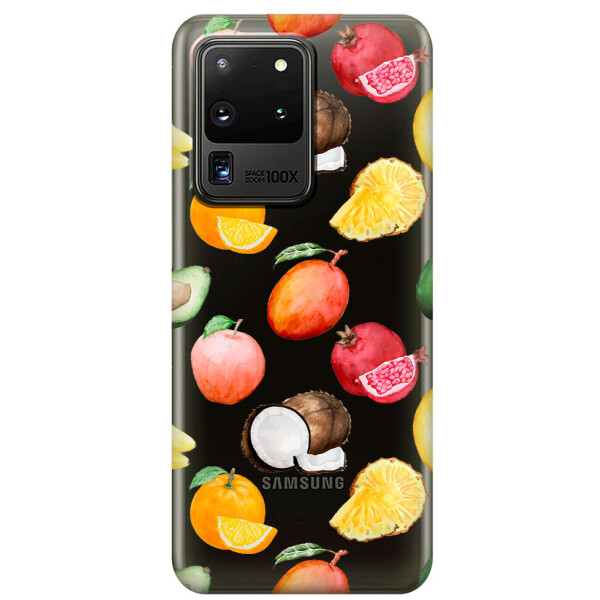

Прозрачный силиконовый чехол iSwag для Samsung Galaxy S20 Ultra Фрукты (M1162)
