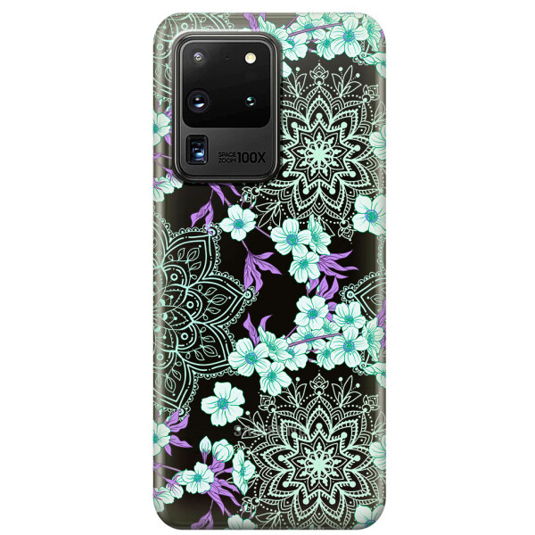 

Прозрачный силиконовый чехол iSwag для Samsung Galaxy S20 Ultra Цветочная мандала (M1168)