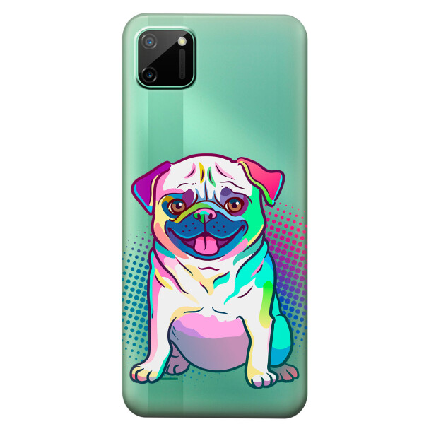 

Прозрачный силиконовый чехол iSwag для Realme C11 с рисунком - Мопс (KS4535)
