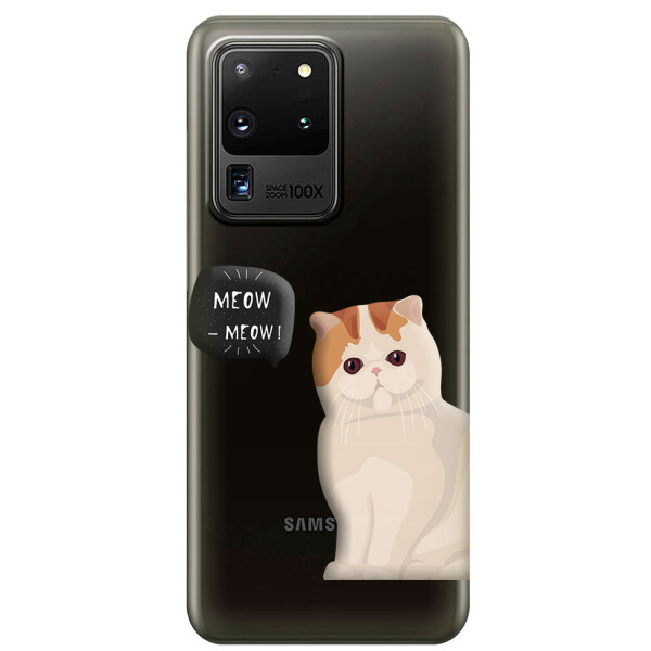 

Прозрачный силиконовый чехол iSwag для Samsung Galaxy S20 Ultra Котенок (M1173)