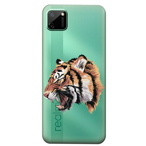 

Прозрачный силиконовый чехол iSwag для Realme C11 с рисунком - Тигр (KS4538)