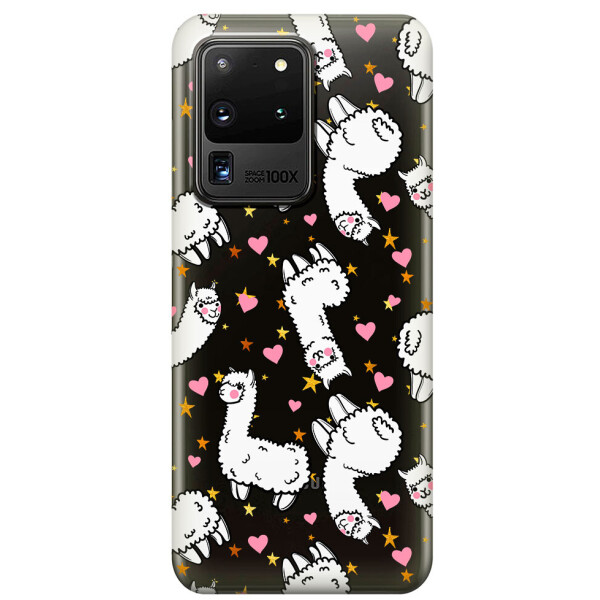 

Прозрачный силиконовый чехол iSwag для Samsung Galaxy S20 Ultra Ламы (M1178)