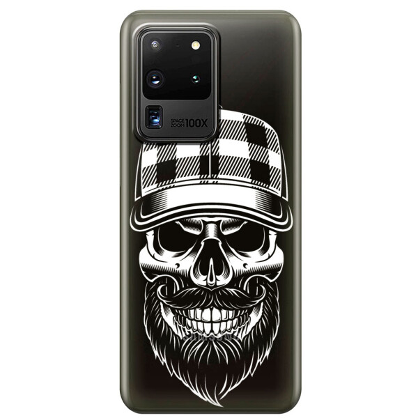 

Прозрачный силиконовый чехол iSwag для Samsung Galaxy S20 Ultra Бородатый череп (M1182)