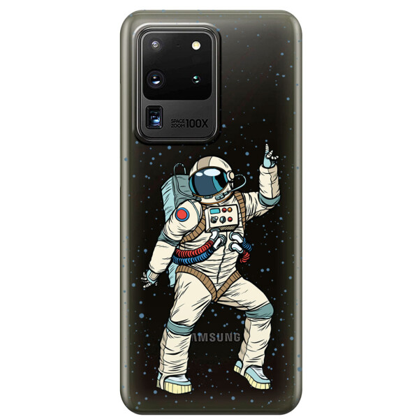 

Прозрачный силиконовый чехол iSwag для Samsung Galaxy S20 Ultra Веселый космонавт (M1183)
