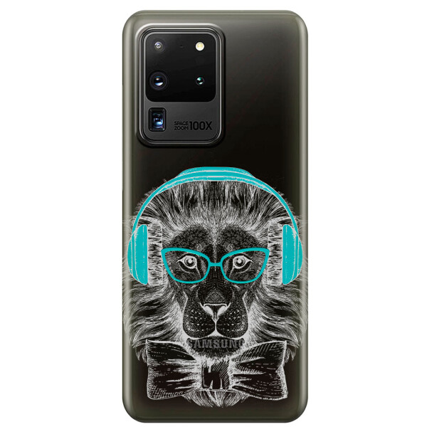 

Прозрачный силиконовый чехол iSwag для Samsung Galaxy S20 Ultra Лев (M1188)