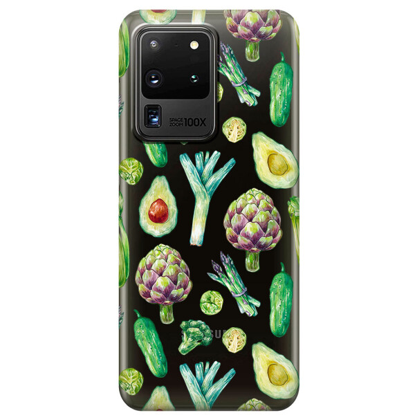 

Прозрачный силиконовый чехол iSwag для Samsung Galaxy S20 Ultra Полезная еда (M1192)