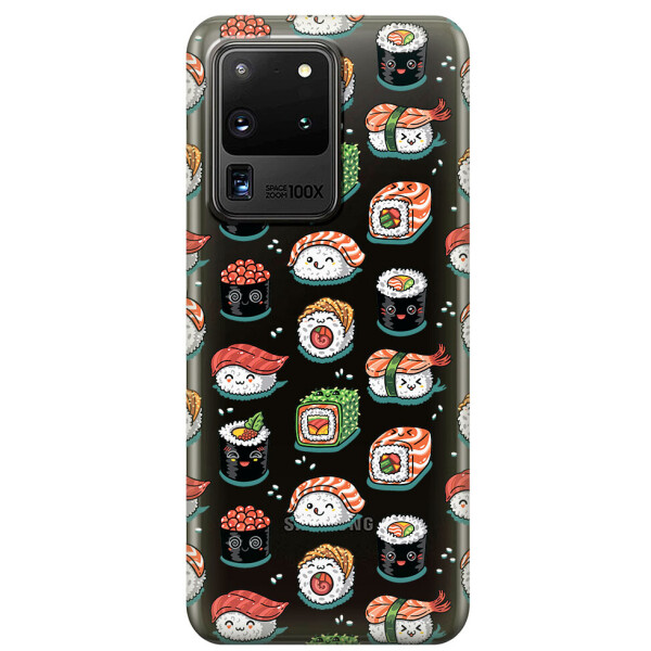 

Прозрачный силиконовый чехол iSwag для Samsung Galaxy S20 Ultra Смешные суши (M1193)