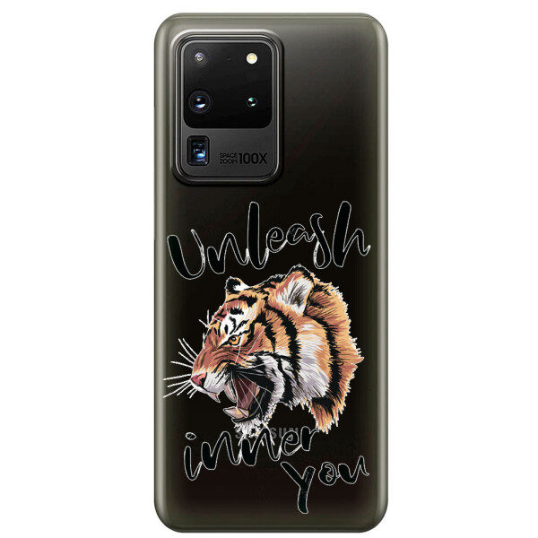 

Прозрачный силиконовый чехол iSwag для Samsung Galaxy S20 Ultra Тигр (M1194)