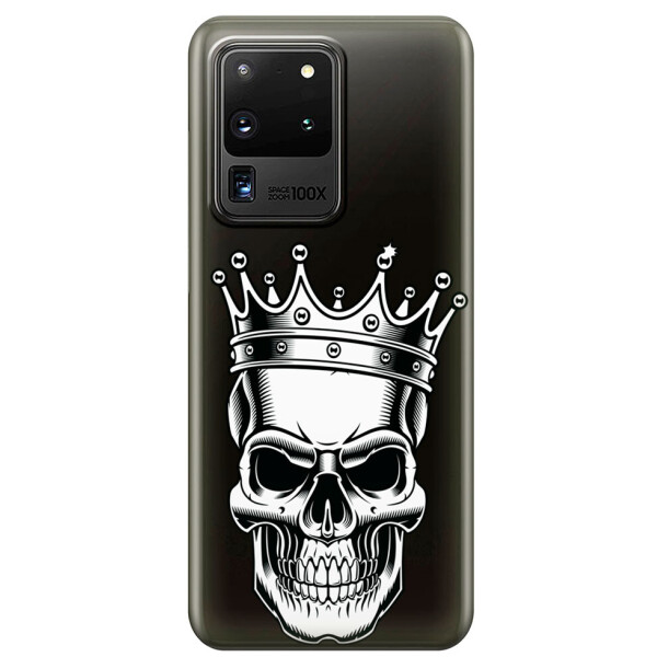 

Прозрачный силиконовый чехол iSwag для Samsung Galaxy S20 Ultra Царский череп (M1196)