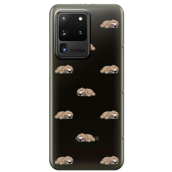 

Прозрачный силиконовый чехол iSwag для Samsung Galaxy S20 Ultra Спящие ленивцы (M1197)