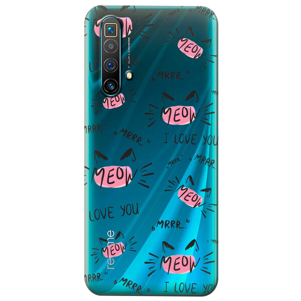 

Прозрачный силиконовый чехол iSwag для Realme X3 с рисунком - Кошачьи мордочки (KS4561)