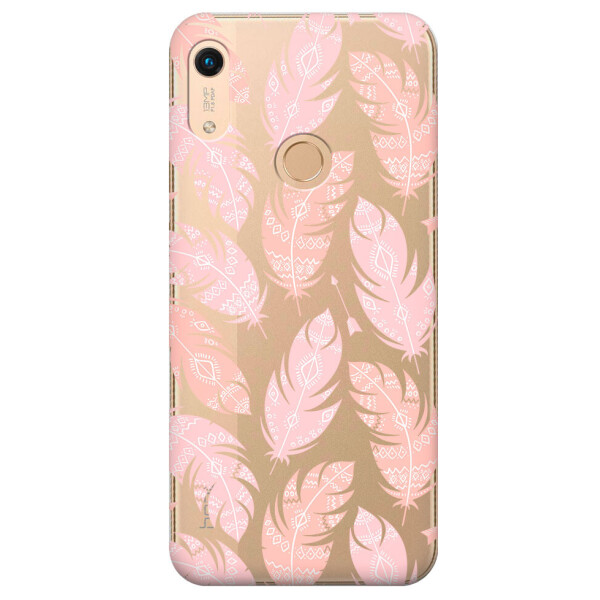 

Прозрачный силиконовый чехол iSwag для Huawei Y6s (2019) с рисунком - Розовые перья (M1199)