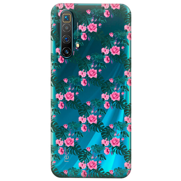 

Прозрачный силиконовый чехол iSwag для Realme X3 с рисунком - Цветочная лиана (KS4593)