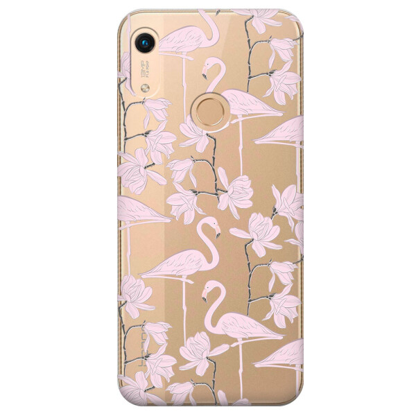 

Прозрачный силиконовый чехол iSwag для Huawei Y6s (2019) с рисунком - Розовые фламинго (M1236)