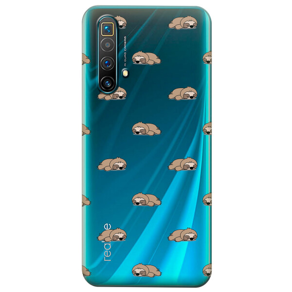 

Прозрачный силиконовый чехол iSwag для Realme X3 с рисунком - Спящие ленивцы (KS4616)