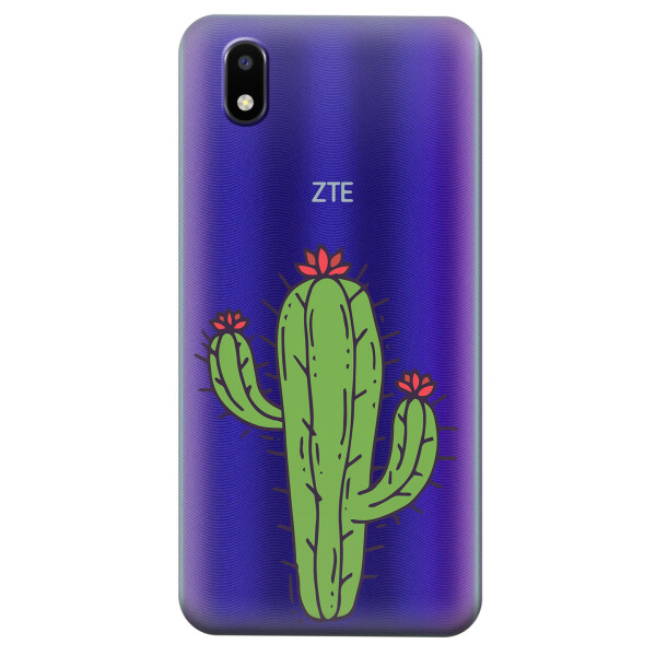

Прозрачный силиконовый чехол iSwag для ZTE Blade A3 2020 с рисунком - Тропический кактус (KS4646)