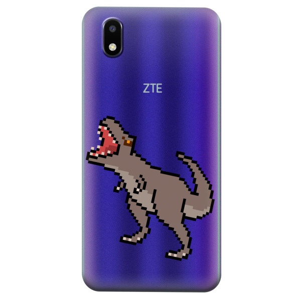 

Прозрачный силиконовый чехол iSwag для ZTE Blade A3 2020 с рисунком - Пикселький динозавр (KS4675)