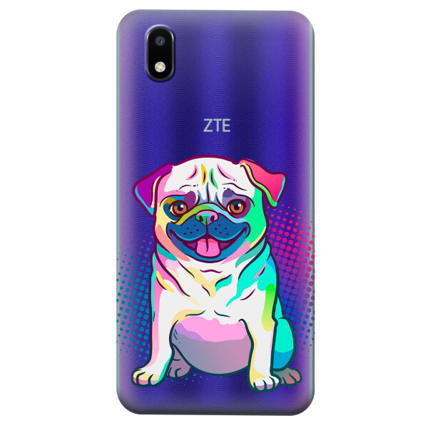 

Прозрачный силиконовый чехол iSwag для ZTE Blade A3 2020 с рисунком - Мопс (KS4685)