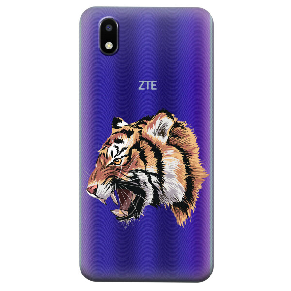 

Прозрачный силиконовый чехол iSwag для ZTE Blade A3 2020 с рисунком - Тигр (KS4688)