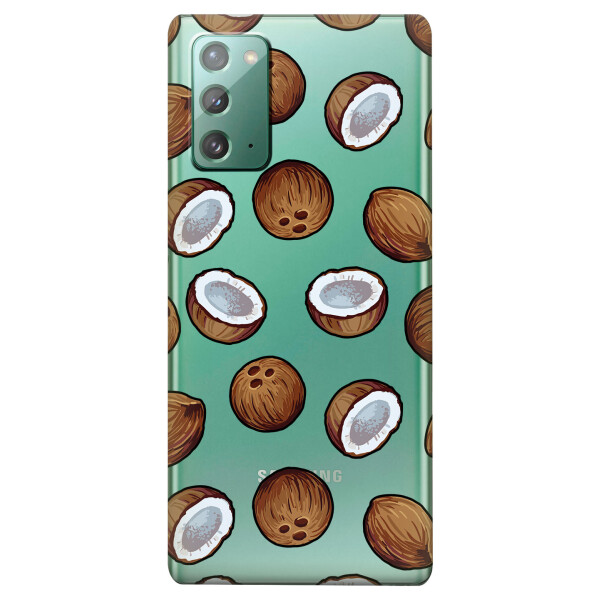 

Прозрачный силиконовый чехол iSwag для Samsung Galaxy Note 20 с рисунком - Кокосы (KS4714)