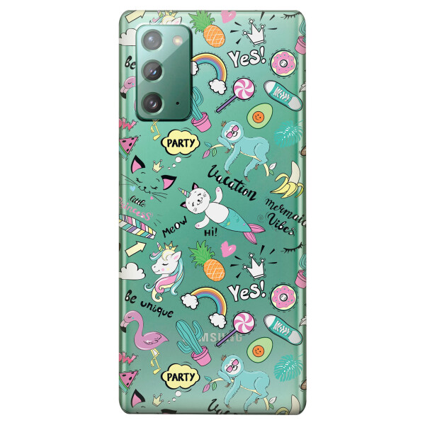 

Прозрачный силиконовый чехол iSwag для Samsung Galaxy Note 20 с рисунком - Летнее настроение (KS4722)