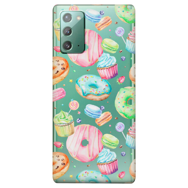 

Прозрачный силиконовый чехол iSwag для Samsung Galaxy Note 20 с рисунком - Пончики (KS4730)