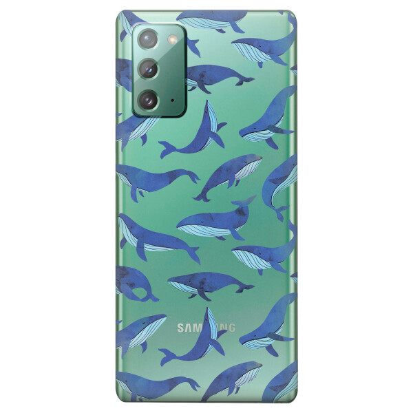 

Прозрачный силиконовый чехол iSwag для Samsung Galaxy Note 20 с рисунком - Киты (KS4734)