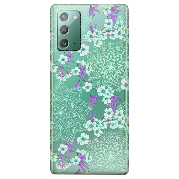 

Прозрачный силиконовый чехол iSwag для Samsung Galaxy Note 20 с рисунком - Цветочная мандала (KS4737)