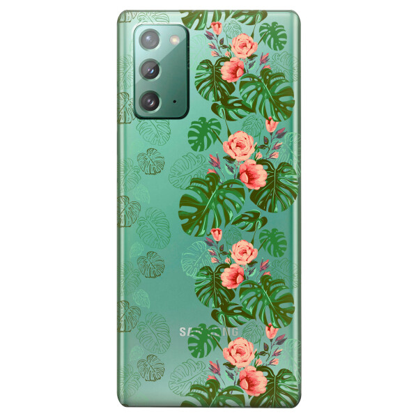 

Прозрачный силиконовый чехол iSwag для Samsung Galaxy Note 20 с рисунком - Тропические листья (KS4744)