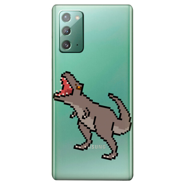 

Прозрачный силиконовый чехол iSwag для Samsung Galaxy Note 20 с рисунком - Пикселький динозавр (KS4750)