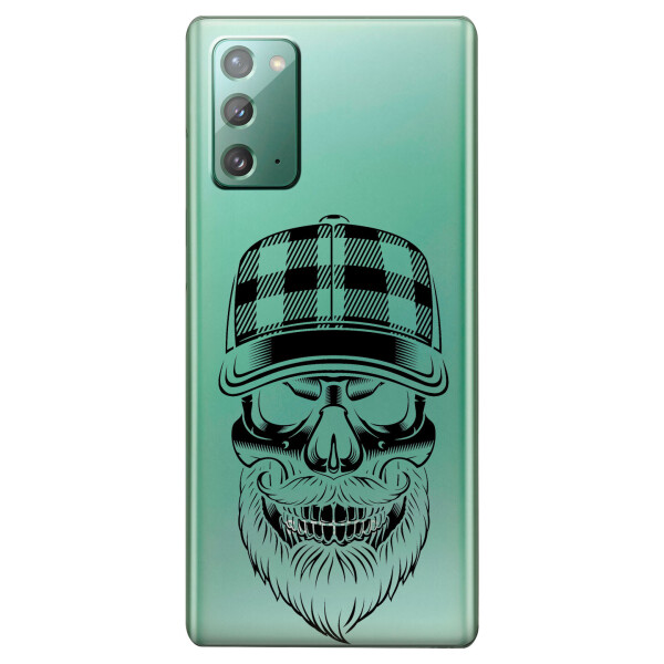 

Прозрачный силиконовый чехол iSwag для Samsung Galaxy Note 20 с рисунком - Бородатый череп (KS4751)