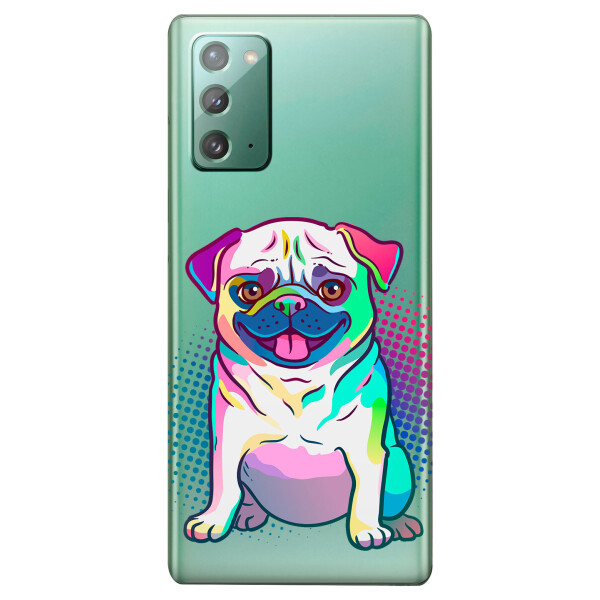 

Прозрачный силиконовый чехол iSwag для Samsung Galaxy Note 20 с рисунком - Мопс (KS4760)