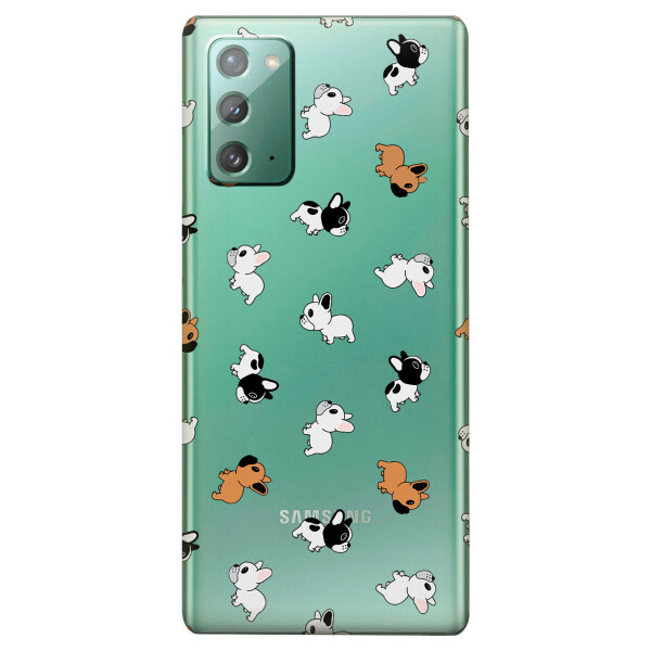 

Прозрачный силиконовый чехол iSwag для Samsung Galaxy Note 20 с рисунком - Французские бульдоги (KS4764)