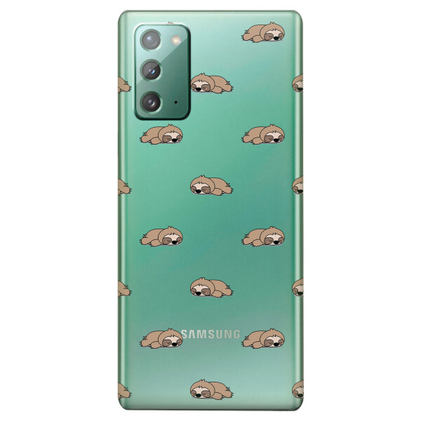 

Прозрачный силиконовый чехол iSwag для Samsung Galaxy Note 20 с рисунком - Спящие ленивцы (KS4766)