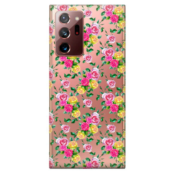 

Прозрачный силиконовый чехол iSwag для Samsung Galaxy Note 20 Ultra с рисунком - Розы (KS4776)