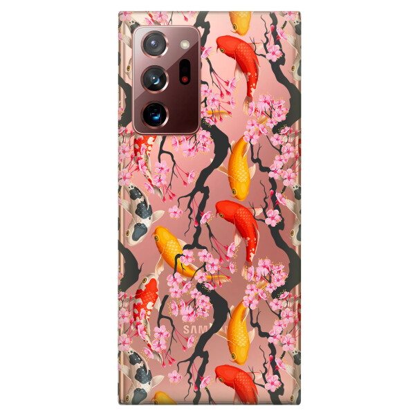 

Прозрачный силиконовый чехол iSwag для Samsung Galaxy Note 20 Ultra с рисунком - Японские рыбы (KS4778)