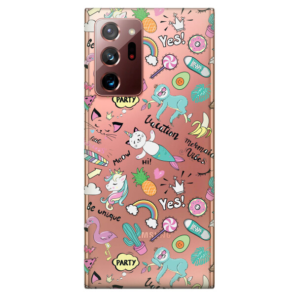 

Прозрачный силиконовый чехол iSwag для Samsung Galaxy Note 20 Ultra с рисунком - Летнее настроение (KS4797)