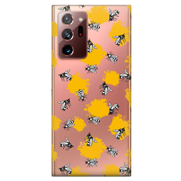 

Прозрачный силиконовый чехол iSwag для Samsung Galaxy Note 20 Ultra с рисунком - Пчелы (KS4802)