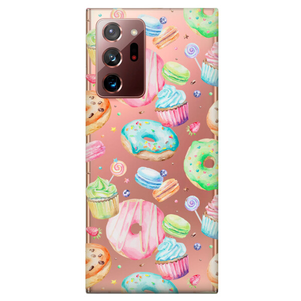 

Прозрачный силиконовый чехол iSwag для Samsung Galaxy Note 20 Ultra с рисунком - Пончики (KS4805)