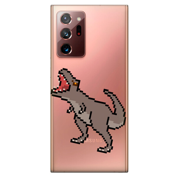 

Прозрачный силиконовый чехол iSwag для Samsung Galaxy Note 20 Ultra с рисунком - Пикселький динозавр (KS4825)