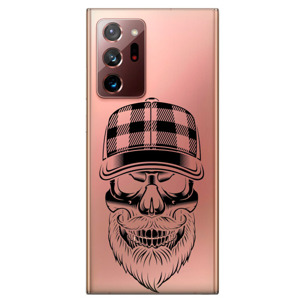 

Прозрачный силиконовый чехол iSwag для Samsung Galaxy Note 20 Ultra с рисунком - Бородатый череп (KS4826)