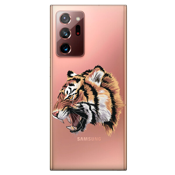 

Прозрачный силиконовый чехол iSwag для Samsung Galaxy Note 20 Ultra с рисунком - Тигр (KS4838)