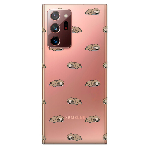 

Прозрачный силиконовый чехол iSwag для Samsung Galaxy Note 20 Ultra с рисунком - Спящие ленивцы (KS4841)