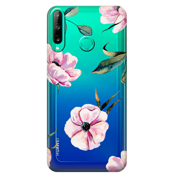 

Прозрачный силиконовый чехол iSwag для Honor P40 Lite E с рисунком - Пионы (M1505)