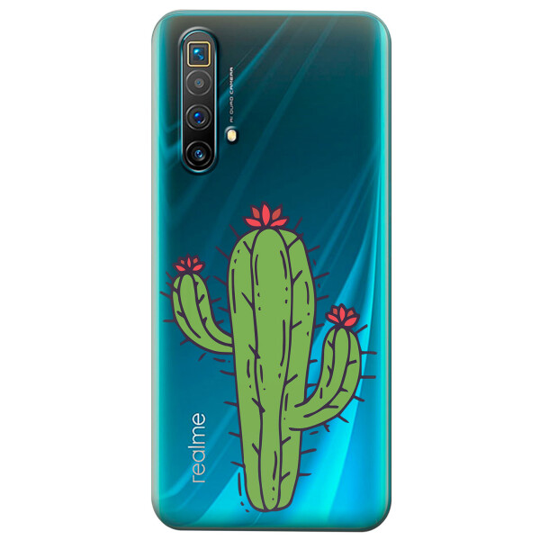

Прозрачный силиконовый чехол iSwag для Realme X3 SuperZoom с рисунком - Тропический кактус (KS4871)
