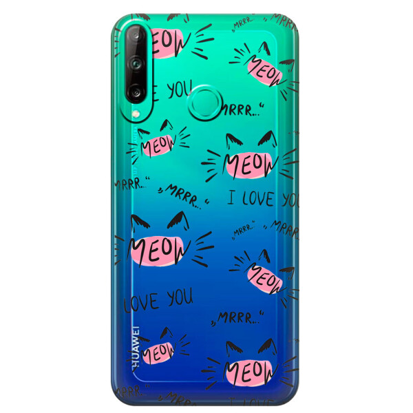 

Прозрачный силиконовый чехол iSwag для Honor P40 Lite E с рисунком - Кошачьи мордочки (M1508)