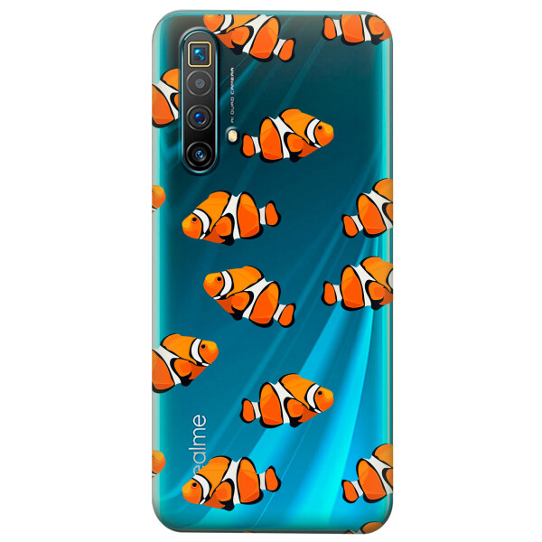 

Прозрачный силиконовый чехол iSwag для Realme X3 SuperZoom с рисунком - Рыбки (KS4891)
